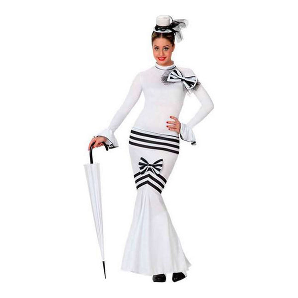 Costume di Carnevale per Donna da Dama Inglese degli anni 60 Bianco