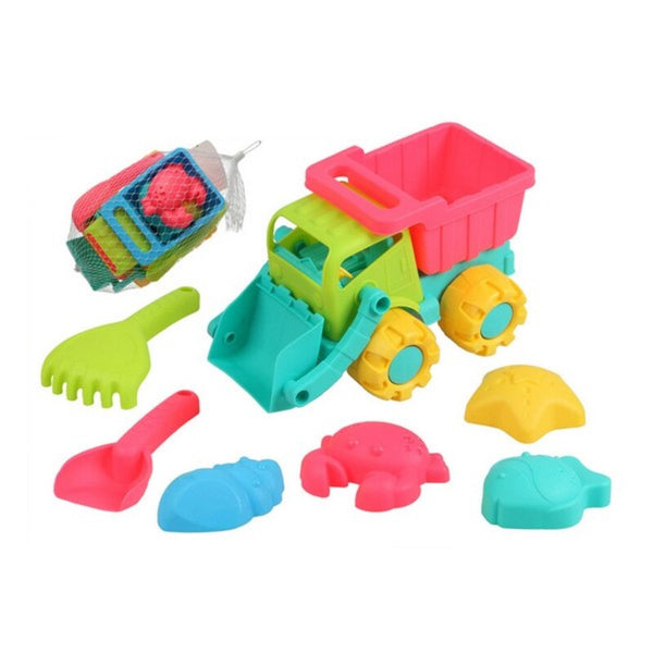 Set di giocattoli per il mare Camion, Stampini, Rastrello e Paletta (7 pz)