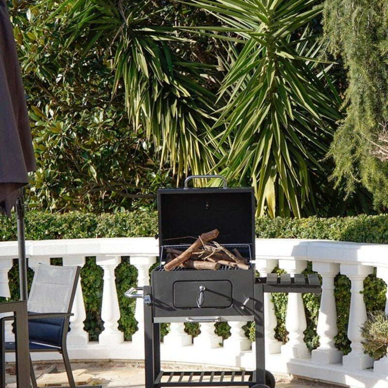Barbecue a Carbone con Coperchio e Ruote DKD Home Decor Acciaio (140 x 60 x 108 cm)