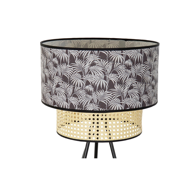 Lampada da Terra DKD Home Decor Naturale Nero Metallo Palme Poliestere Coloniale (60 x 60 x 129 cm)