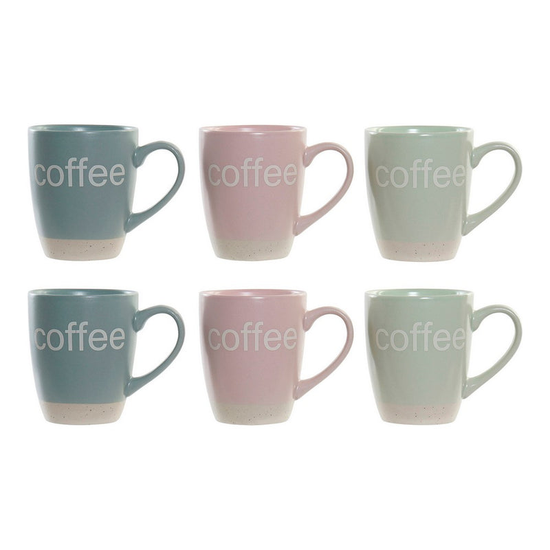 Tazza Mug DKD Home Decor Multicolore Legno d'albero della gomma Gres (160 ml) (7 pcs)