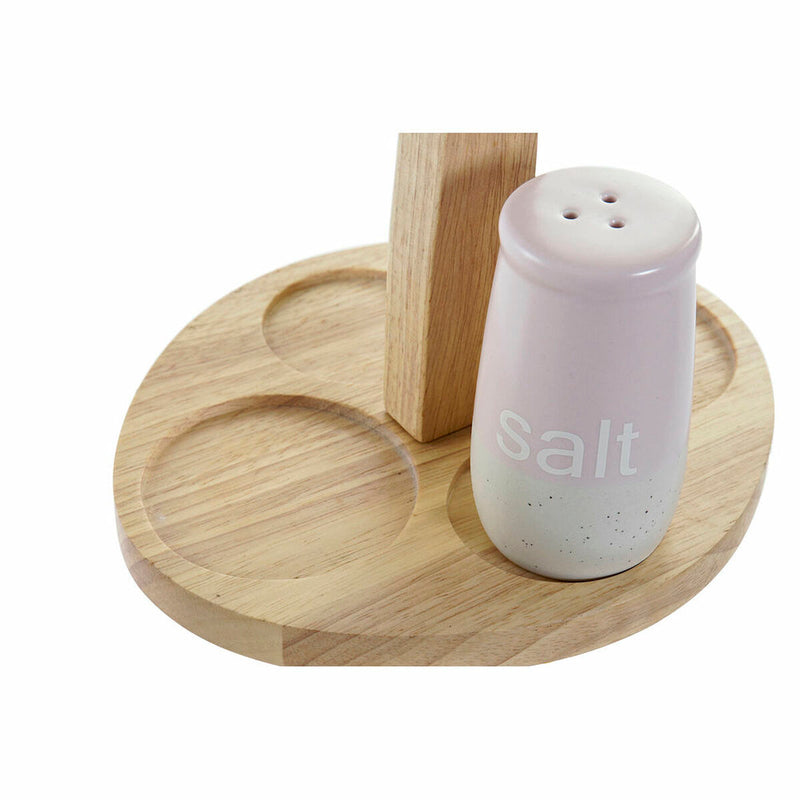 Set per Condire DKD Home Decor 19 x 16 x 22,5 cm Azzurro Rosa Legno d'albero della gomma Verde Gres