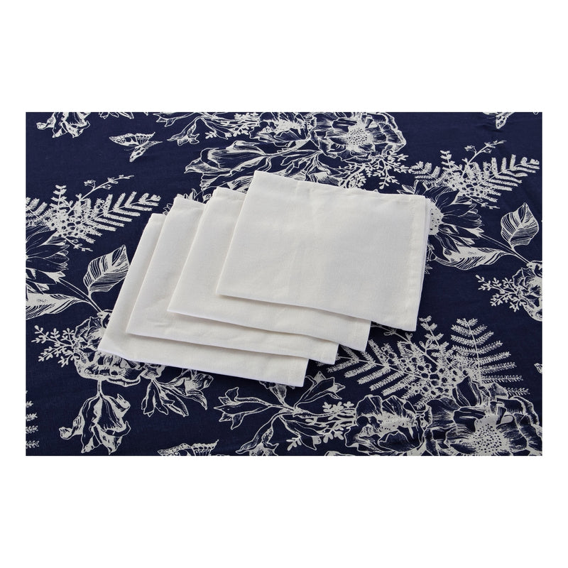 Tovaglia e tovaglioli DKD Home Decor Cotone Bianco Blu Marino (150 x 150 x 0.5 cm) (2 pcs)