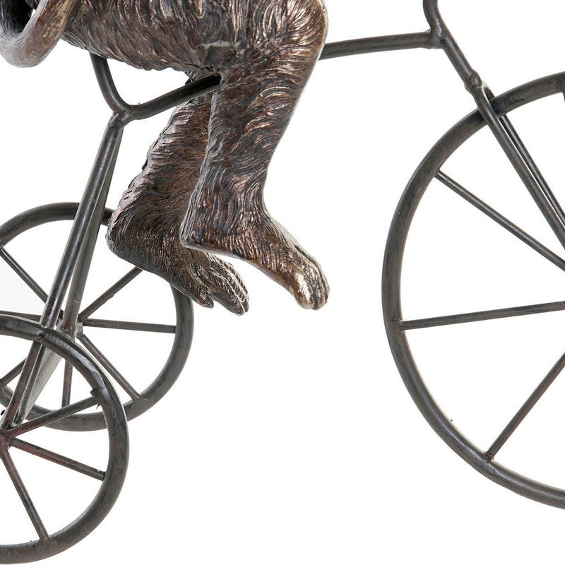 Soprammobile Scimmietta su Bicicletta in Resina e Metallo cm 33x29x12