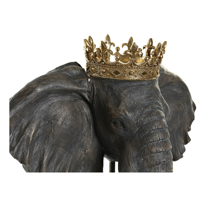 Statua Decorativa Testa di Elefante Con Corona 57 cm - in resina