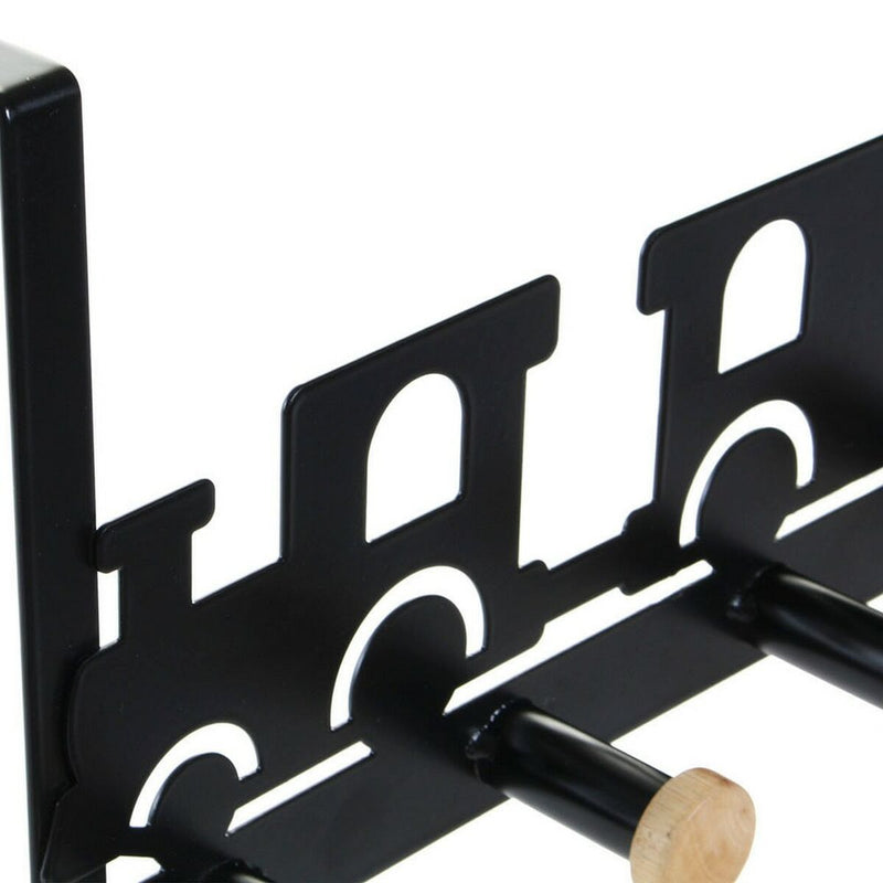 Appendiabiti per Porte DKD Home Decor 8424001835546 Treno 28,5 x 8,5 x 16,5 cm Nero Metallo Bianco Legno MDF (2 Unità)