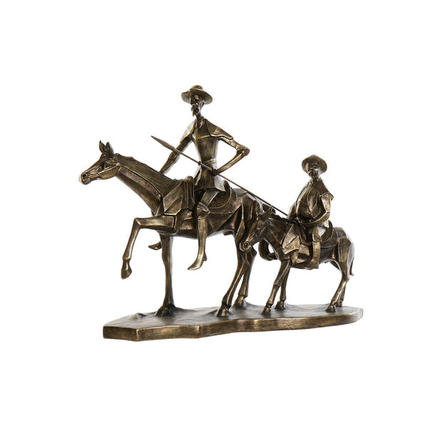 Statuetta in Resina Don Chisciotte e Sancio Panza a Cavallo cm43x34x12