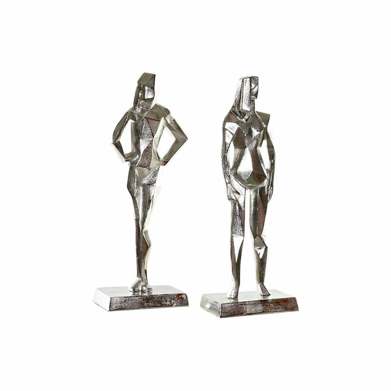 Coppia di Statue in Metallo Stile Cubismo - Persone Stilizzate 62 cm
