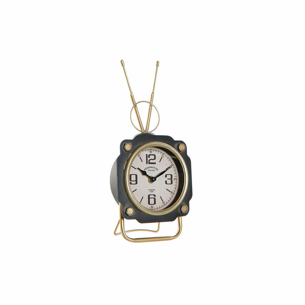 Orologio da Tavolo DKD Home Decor 15,5 x 8,5 x 32 cm Cristallo Nero Dorato Ferro Vintage