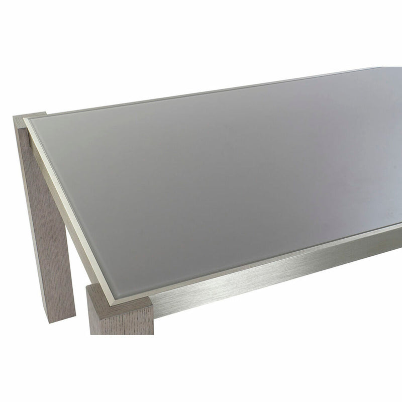 Tavolo da Pranzo DKD Home Decor Cristallo Grigio Alluminio Rovere Vetro Temperato (162 x 92 x 74 cm)
