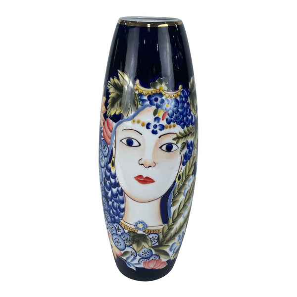 Vaso decorativo per fiori in Porcellana Stile Orientale Shabby Chic - Altezza 38 cm