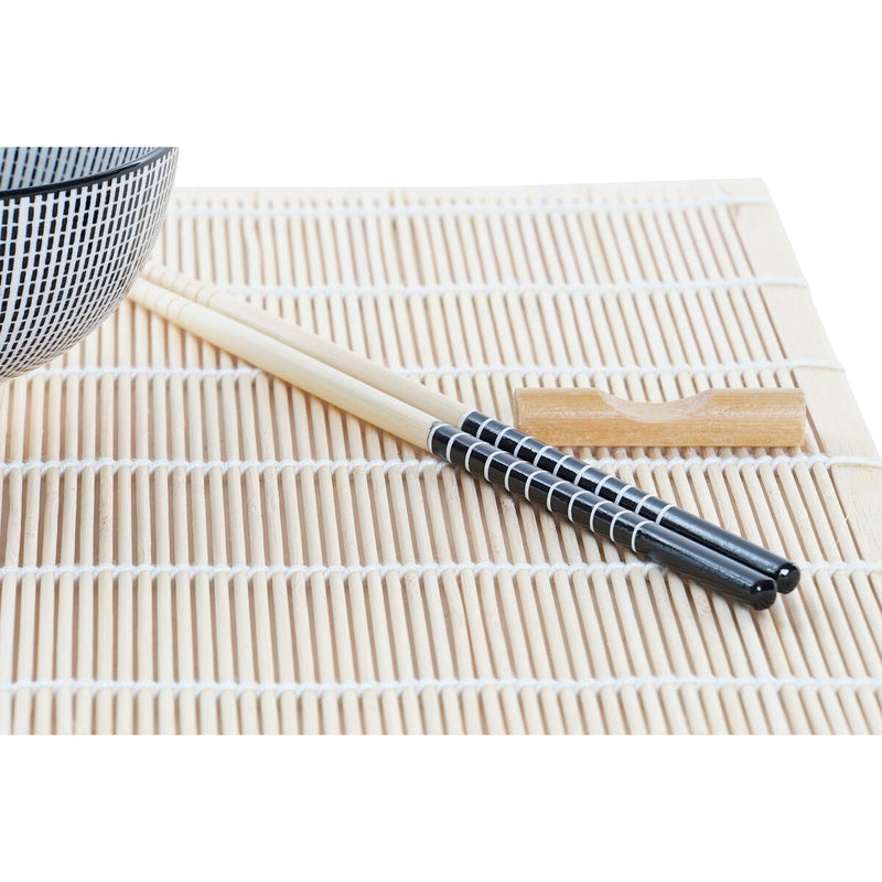 Set per Sushi DKD Home Decor 14,5 x 14,5 x 31 cm Nero Gres Orientale (16 Pezzi)