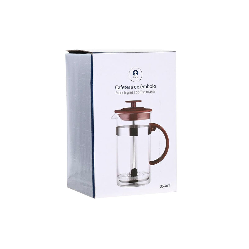 Caffettiera a Stantuffo DKD Home Decor 16 x 9 x 18,5 cm Marrone Trasparente Acciaio inossidabile 350 ml Vetro Borosilicato