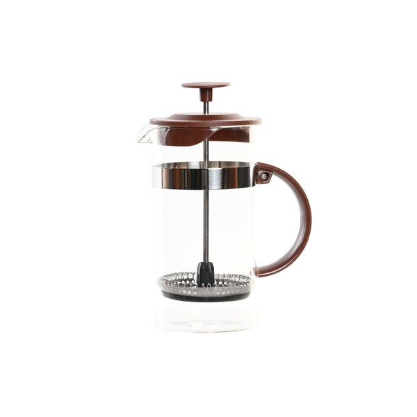 Caffettiera a Stantuffo DKD Home Decor 16 x 9 x 18,5 cm Marrone Trasparente Acciaio inossidabile 350 ml Vetro Borosilicato