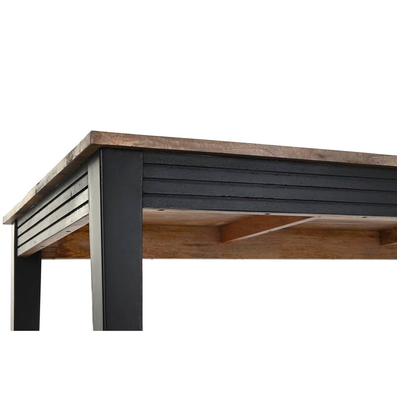 Tavolo da Pranzo DKD Home Decor Naturale Nero Metallo Legno di mango (200 x 90 x 75 cm)