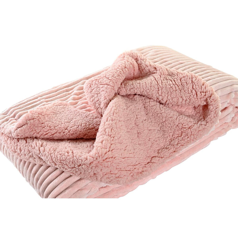 Coperta DKD Home Decor 150 x 200 x 2 cm Rosa Scandinavo