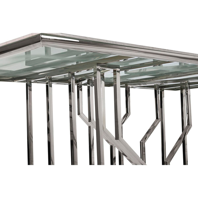 Tavolo da Pranzo DKD Home Decor Argentato Cristallo Acciaio (180 x 90 x 75 cm)