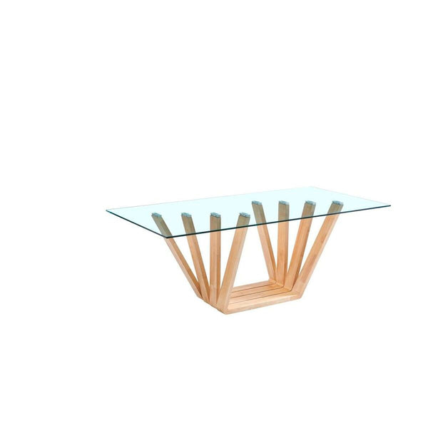 Tavolo da Pranzo DKD Home Decor Cristallo Marrone Trasparente legno di noce (200 x 100 x 75 cm)