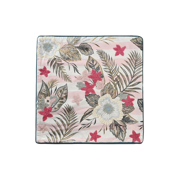 Fodera per cuscino DKD Home Decor Rosa Verde Tropicale 50 x 1 x 50 cm