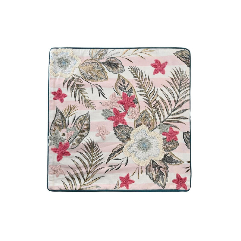 Fodera per cuscino DKD Home Decor Rosa Verde Tropicale 50 x 1 x 50 cm