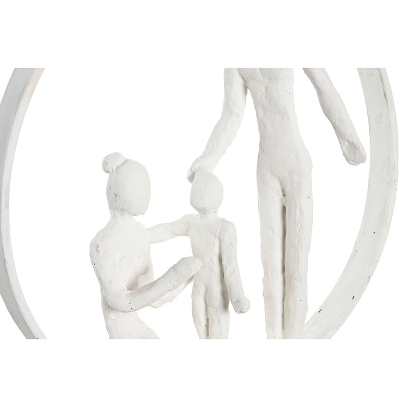 Statua Decorativa DKD Home Decor 23 x 10 x 27 cm Bianco Resina Legno di mango Famiglia