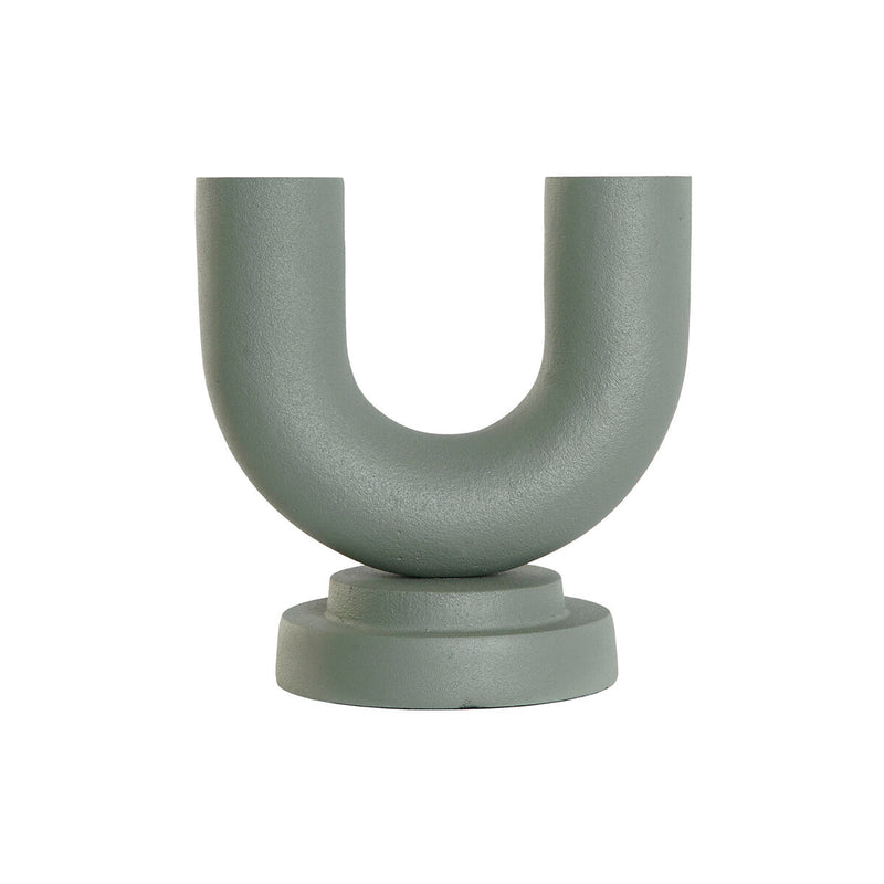 Vaso Home ESPRIT Verde Alluminio 18 x 13 x 19 cm (2 Unità)