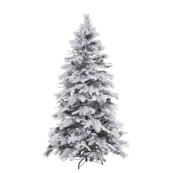 Albero di Natale Bianco Verde PVC Metallo Polietilene 180 cm