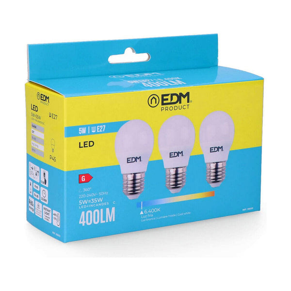 Lampadina LED EDM E27 5 W G 400 lm (6400K)