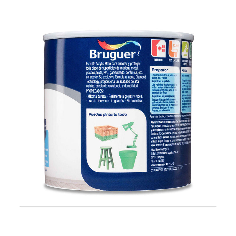 Smalto acrilico Bruguer 5160685 250 ml Permanent White Mat