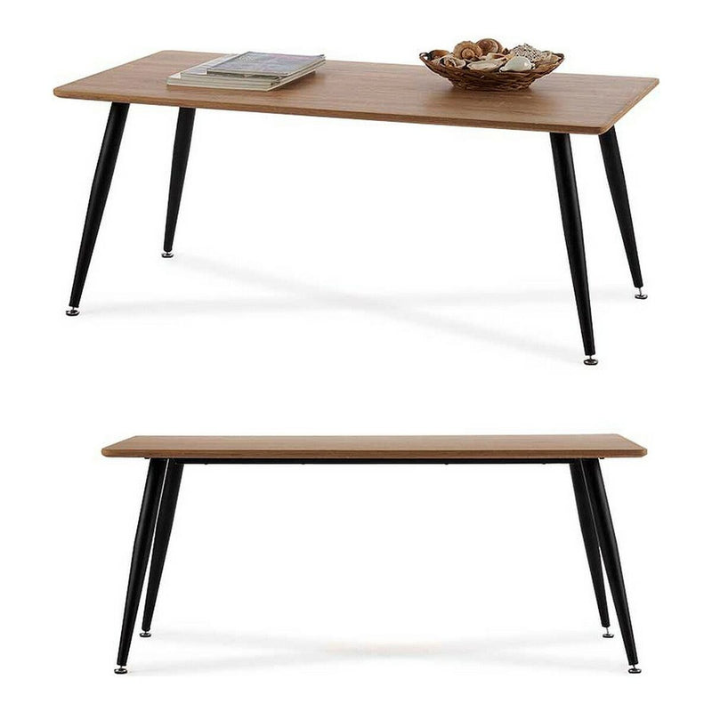 Tavolino da Caffè Nero Legno Marrone Metallo Melammina Legno MDF (60 x 45 x 110 cm)