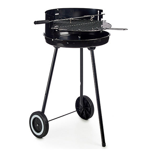 Barbecue Grill a Carbone BBQ Nero in Acciaio con Ruote Campeggio o Giardino