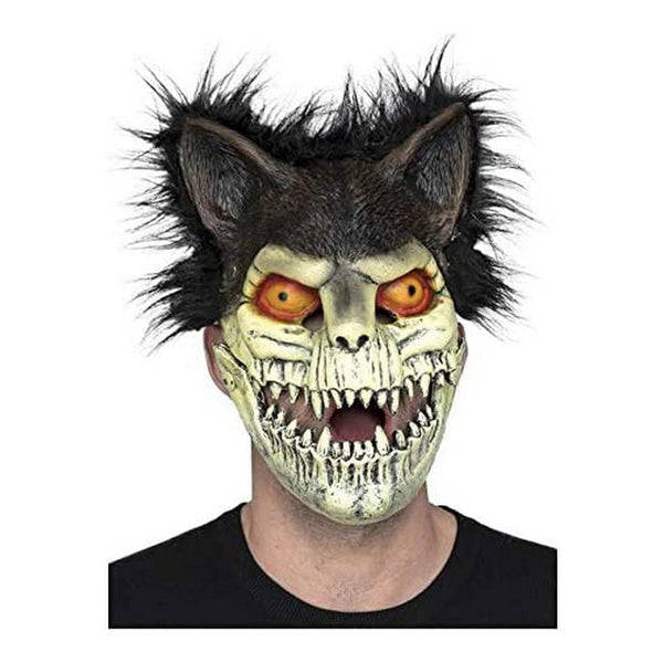 Maschera per Halloween da Mostro Spaventoso con Orecchie Pelose Taglia S Adulti