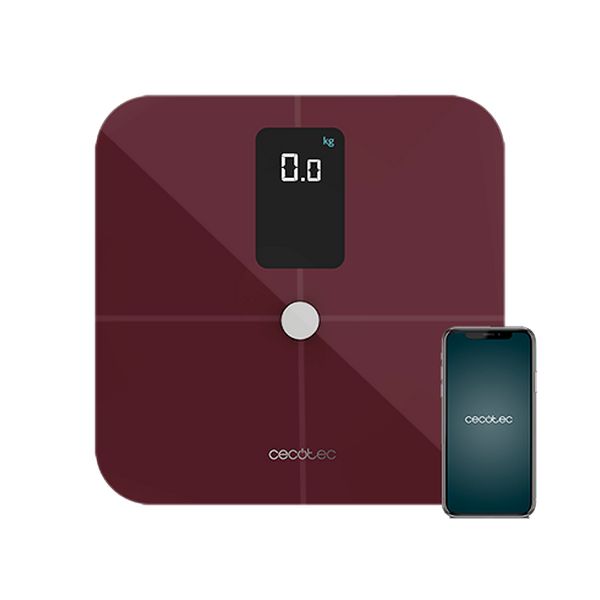 Bilancia Digitale da Bagno Cecotec Surface Precision 10400 Smart Healthy Vision Rosso granato