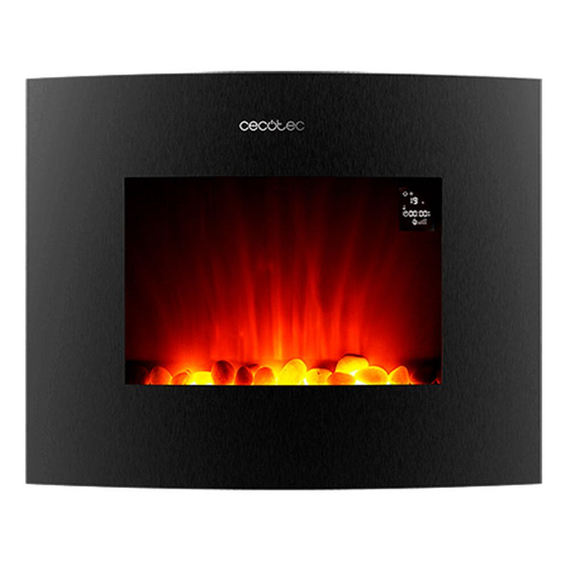 Camino Elettrico Decorativo da Parete Cecotec Ready Warm 2650 Curved Flames Connected Nero 1000 - 2000 W