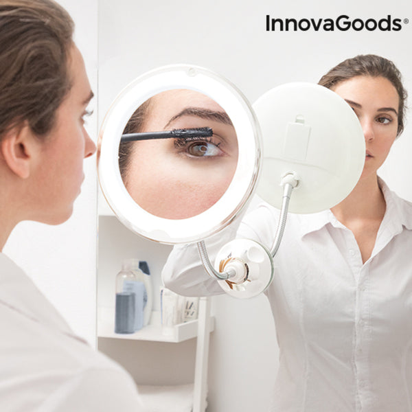 Specchio Ingrandente con Luce LED, Braccio Flessibile e Ventosa Mizoom InnovaGoods