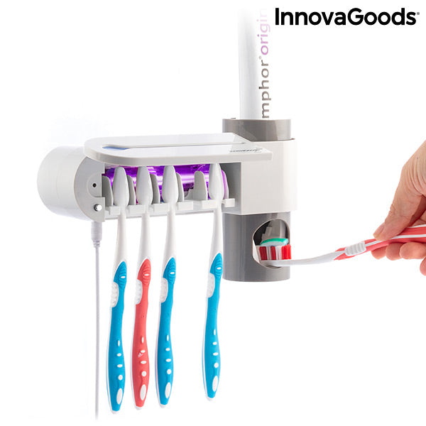 AOIEORD Sterilizzatore portaspazzolino UV, Sterilizzatore spazzolini da  denti da Parete Bagno Ricaricabile USB per in Famiglia, Grigio