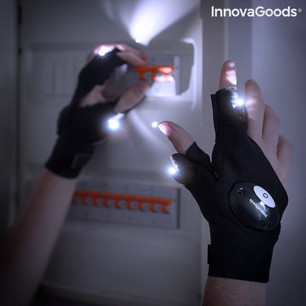 Guanti con Luce a LED InnovaGoods per illuminare l'area di Lavoro