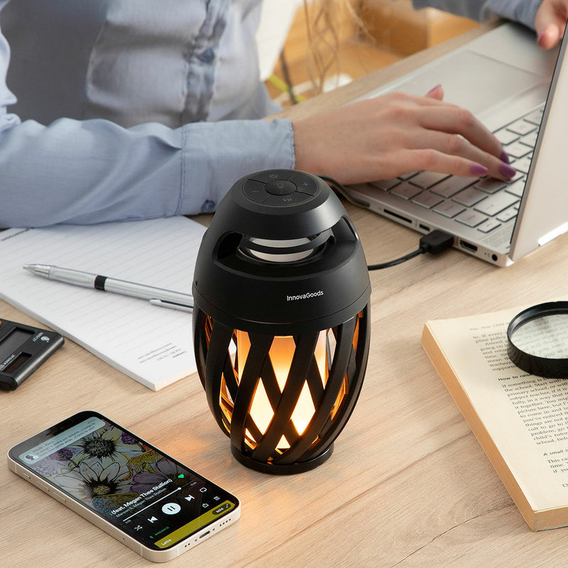 Lampada da Giardino con Altoparlante Bluetooth e Luce Led Effetto Fiamma Spekkle InnovaGoods