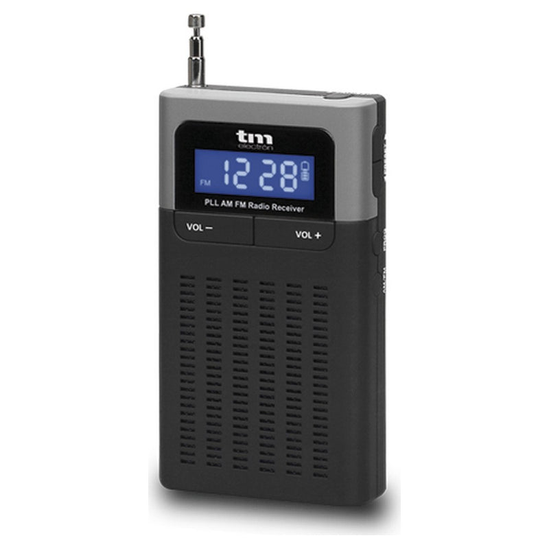 Radio Portatile Tascabile AM/FM TM Electron Nera a Batterie Mini Stilo AAA