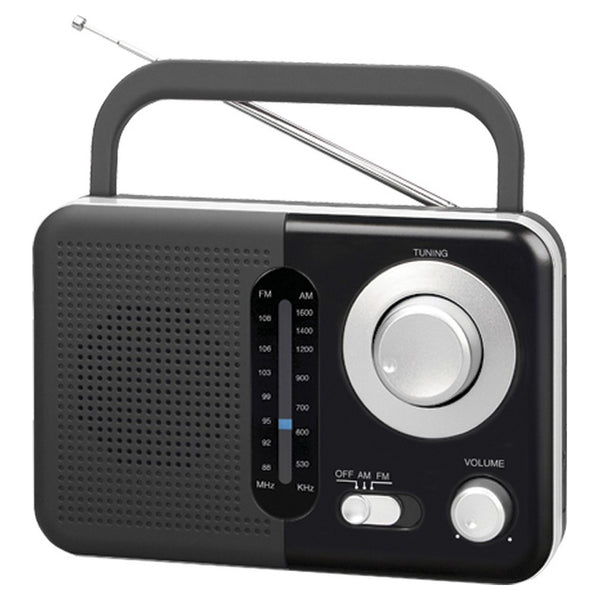Radio da Tavolo Piccola con Ingresso per Auricolari, Antenna Telescopica e Manico Ergonomico