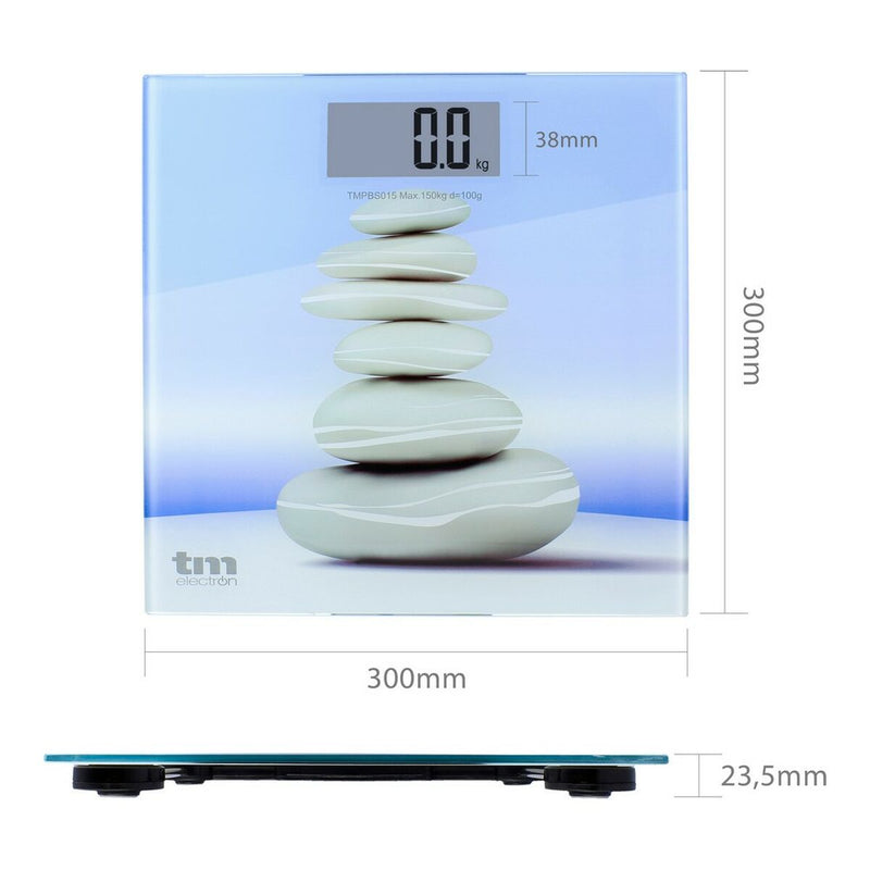 Bilancia Digitale da Bagno TM Electron Zen Azzurro Slim (23 mm)