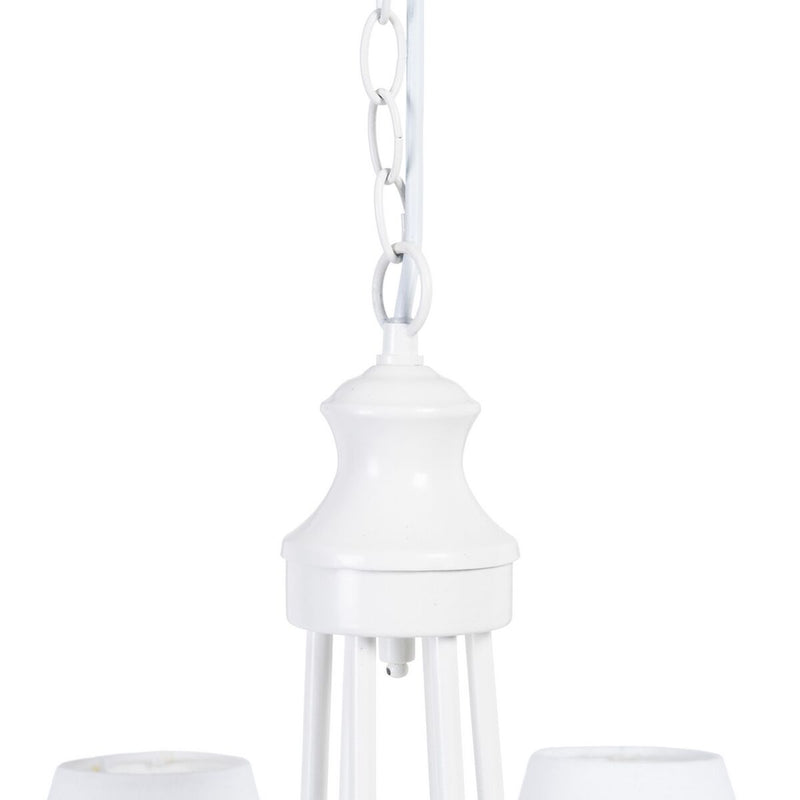 Lampadario 53 x 53 x 112 cm Metallo Bianco Ø 15 cm Classico