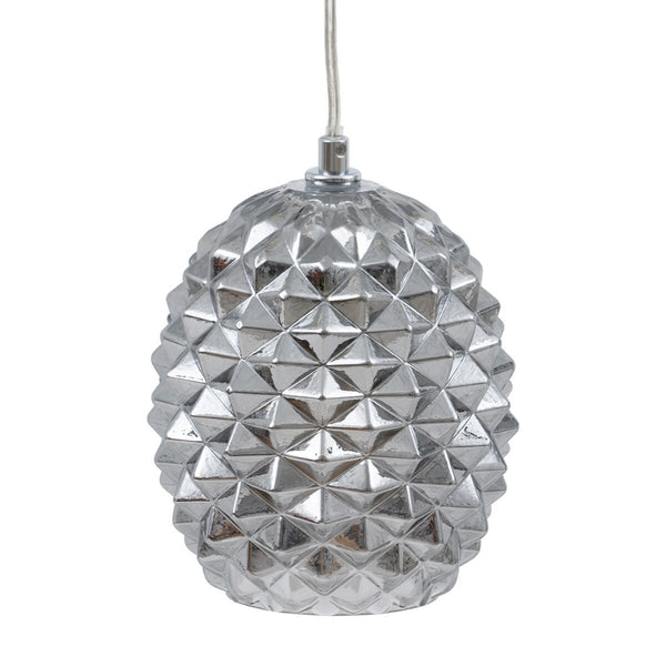 Lampadario 15 x 15 x 17,5 cm Cristallo Argento Ferro Ø 15 cm