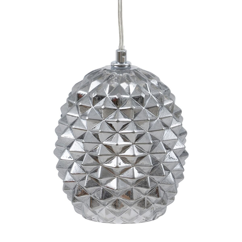 Lampadario 15 x 15 x 17,5 cm Cristallo Argento Ferro Ø 15 cm