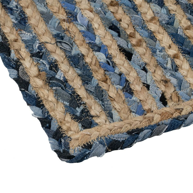 Tappeto Naturale Azzurro Cotone Juta 230 x 160 cm – Goestro