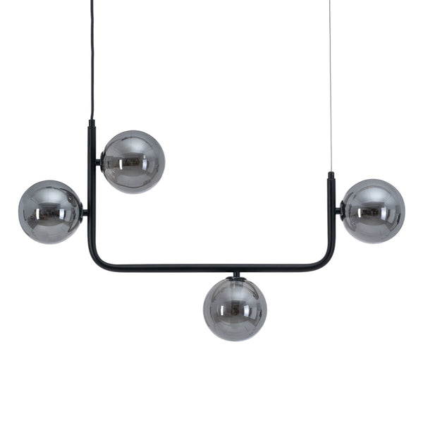 Lampadario 85 x 15 x 32 cm Cristallo Nero Metallo