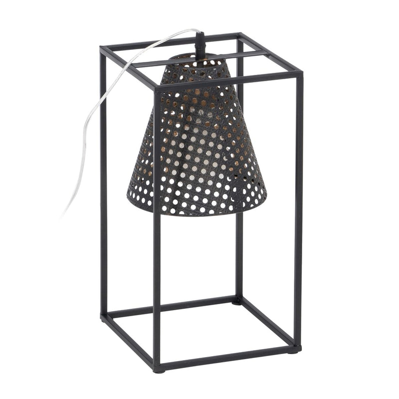 Lampada da tavolo 20 x 20 x 42 cm Nero Dorato Metallo