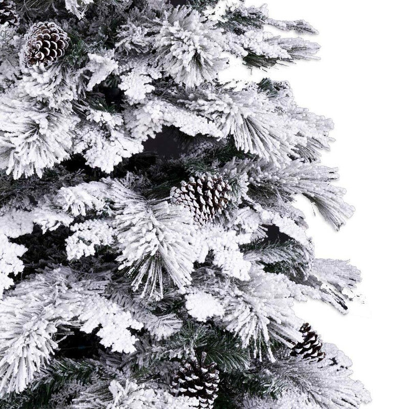 Albero di Natale Bianco Verde PVC Metallo Polietilene Nevoso 240 cm