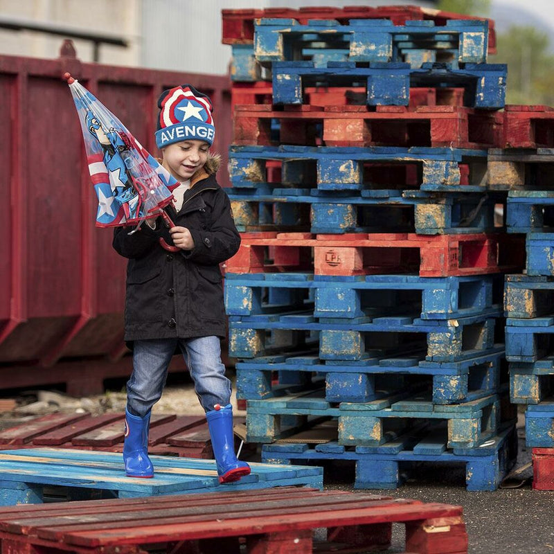 Stivali da pioggia per Bambini Impermeabili Antiscivolo in Gomma Capitan America Blu