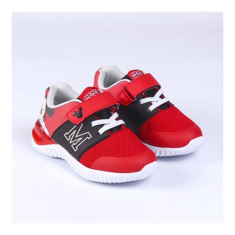 Scarpe Sportive Sneakers per Bambini con Luce LED Mickey Mouse Rosso